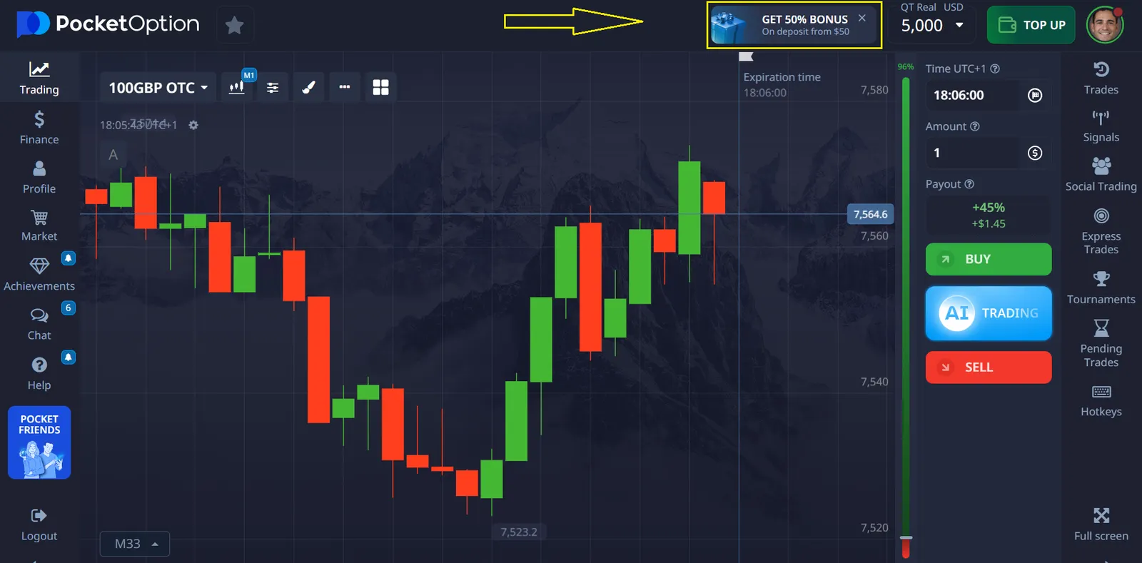 Bonus Pocket Option yang Tersedia